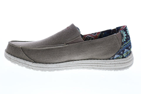 Skechers Melson Ralo 210103 Mens Brown Canvas Loafers & Slip Ons Casual Shoes