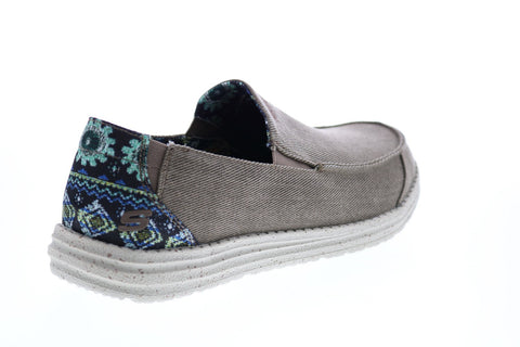 Skechers Melson Ralo 210103 Mens Brown Canvas Loafers & Slip Ons Casual Shoes