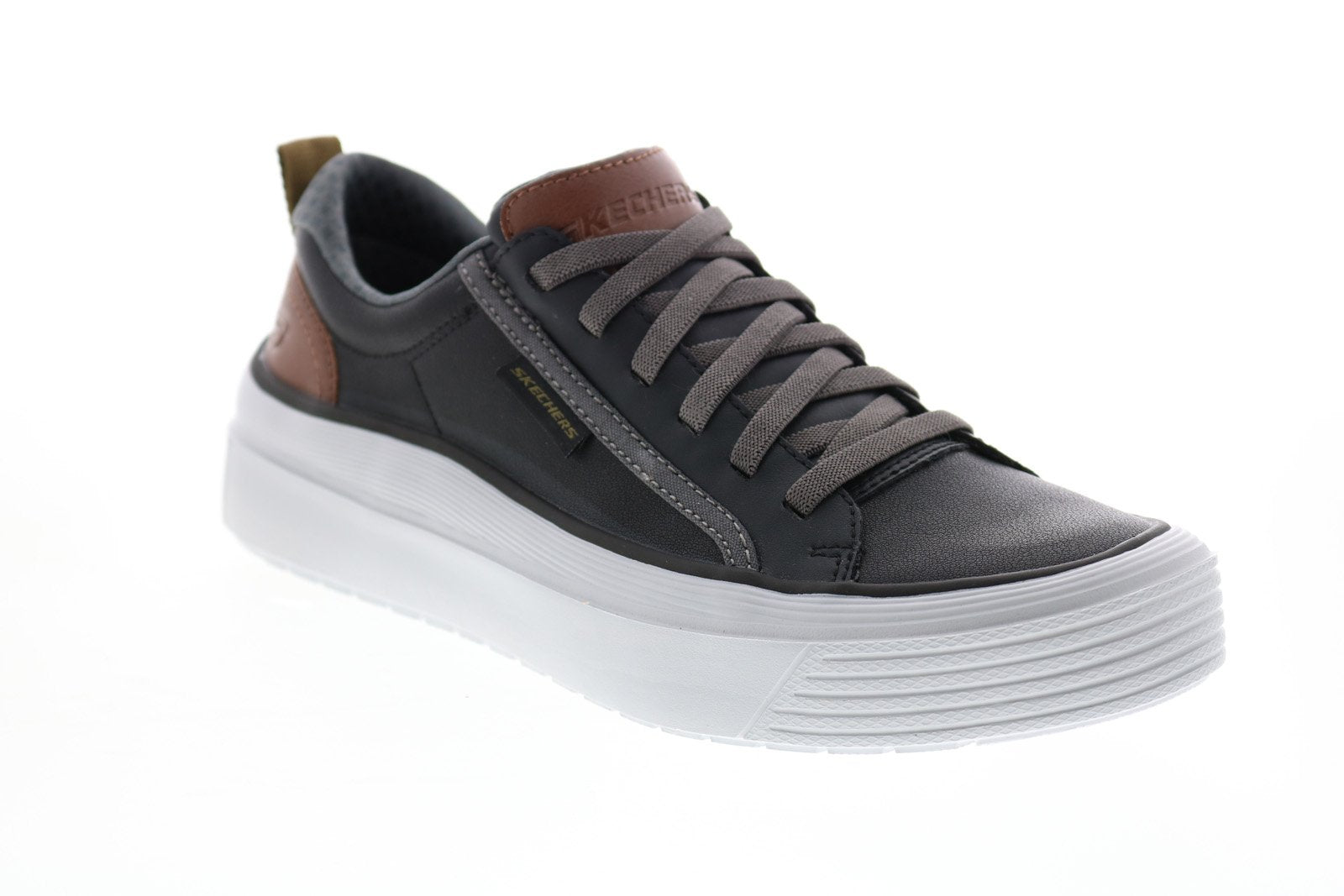 Skechers Viewport Brolen 210127 Mens Black Leather Lifestyle