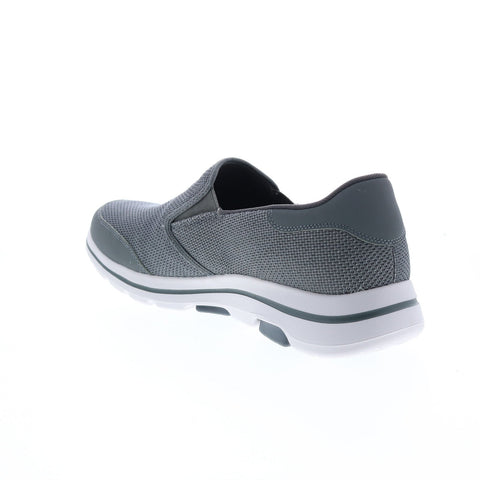 Skechers Go Walk 5 Beeline 216063 Mens Gray Canvas Athletic Walking Shoes