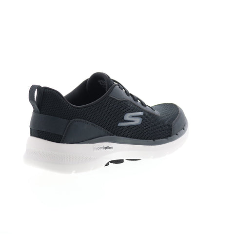 Skechers Go Walk 6 Bold Kn 216204 Mens Black Canvas Lifestyle Sneakers Shoes