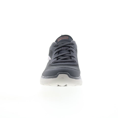 Skechers Go Walk 6 Bold Kn 216204 Mens Gray Leather Lifestyle Sneakers Shoes