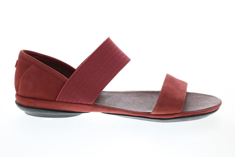Camper Right Nina 21735-065 Womens Red Suede Slip On Strap Sandals Shoes