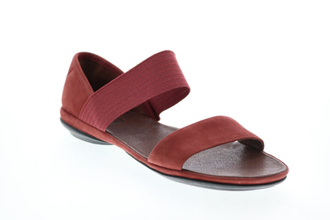 Camper Right Nina 21735-065 Womens Red Suede Slip On Strap Sandals Shoes