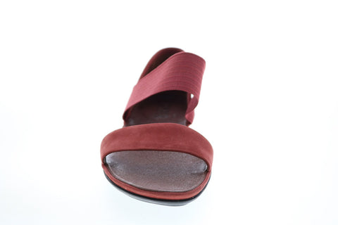 Camper Right Nina 21735-065 Womens Red Suede Slip On Strap Sandals Shoes