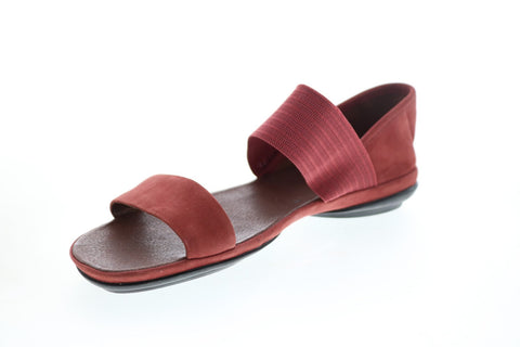 Camper Right Nina 21735-065 Womens Red Suede Slip On Strap Sandals Shoes