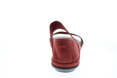 Camper Right Nina 21735-065 Womens Red Suede Slip On Strap Sandals Shoes