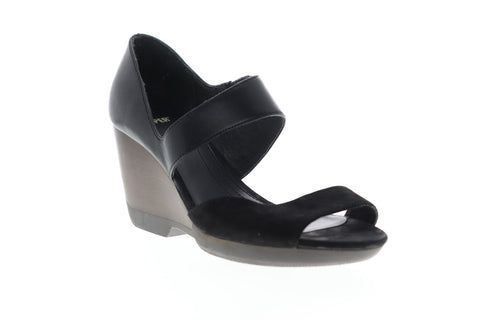 Camper Laura 21946-001 Womens Black Leather Heels Strap wedges Shoes
