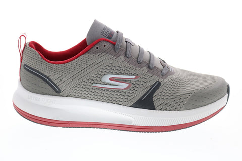 Skechers Go Run Pulse Specter 220022 Mens Gray Canvas Athletic Running Shoes