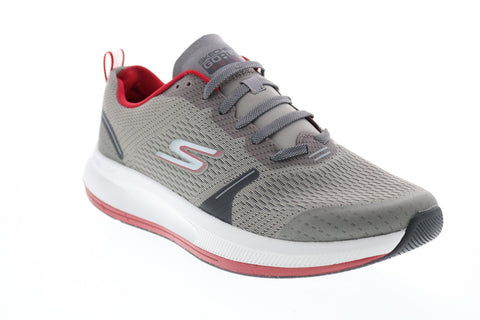 Skechers Go Run Pulse Specter 220022 Mens Gray Canvas Athletic Running Shoes