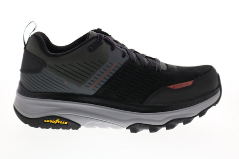 Skechers Max Cushioning Trail 220051 Mens Black Suede Athletic Hiking Shoes