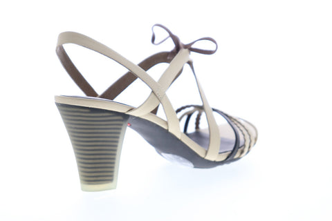 Camper Diana 22054-003 Womens Beige Leather Heels Lace Up Pumps Shoes