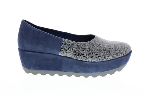 Camper TWS 22089-028 Womens Blue Suede Nubuck Slip On Ballet Flats Shoes