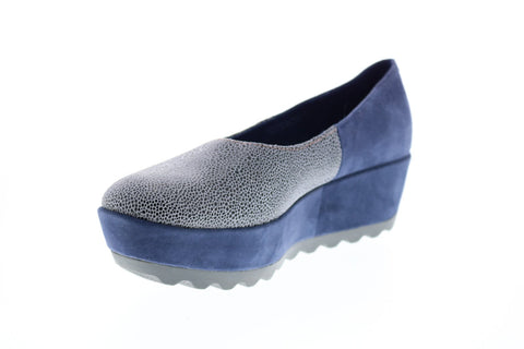 Camper TWS 22089-028 Womens Blue Suede Nubuck Slip On Ballet Flats Shoes