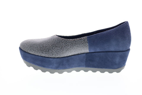 Camper TWS 22089-028 Womens Blue Suede Nubuck Slip On Ballet Flats Shoes
