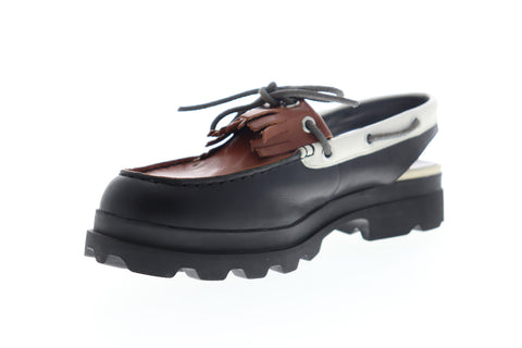 Camper Mil 22104-001 Womens Brown Leather Lace Up Boat Shoes Loafers