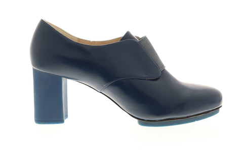 Camper Myriam 22531-001 Womens Blue Leather Slip On Wedges Heels Shoes