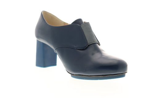Camper Myriam 22531-001 Womens Blue Leather Slip On Wedges Heels Shoes