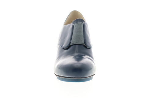 Camper Myriam 22531-001 Womens Blue Leather Slip On Wedges Heels Shoes