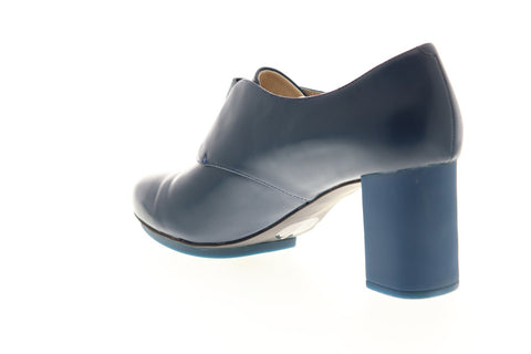 Camper Myriam 22531-001 Womens Blue Leather Slip On Wedges Heels Shoes