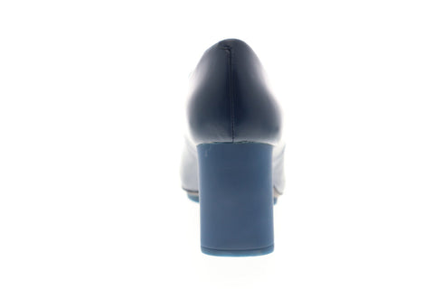 Camper Myriam 22531-001 Womens Blue Leather Slip On Wedges Heels Shoes