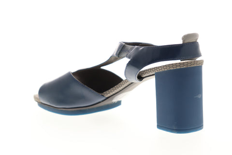 Camper Myriam 22533-001 Womens Blue Leather Adjustable Strap Pumps Heels Shoes