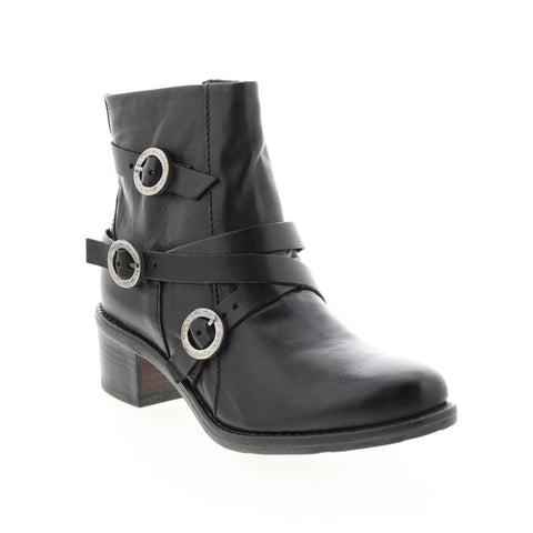 Miz Mooz Fernando 226242 Womens Black Leather Ankle & Booties Boots
