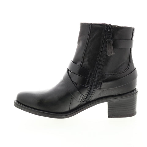 Miz Mooz Fernando 226242 Womens Black Leather Ankle & Booties Boots