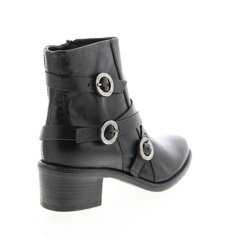 Miz Mooz Fernando 226242 Womens Black Leather Ankle & Booties Boots