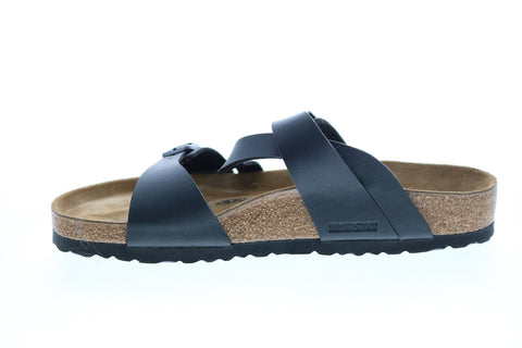 Birkenstock Salina Bf Womens Black Synthetic Strap Slides Sandals Shoes