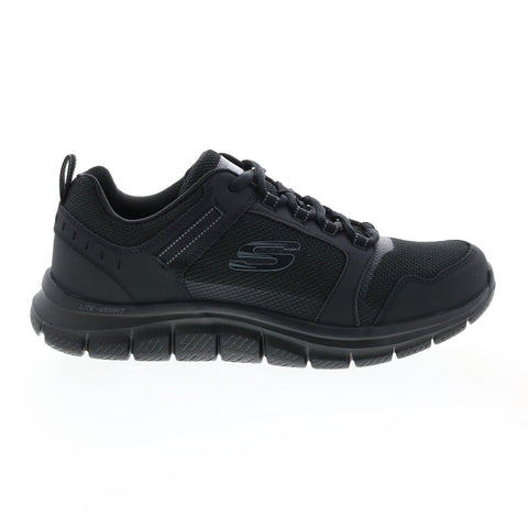 Skechers Track Knockhill 232001 Mens Black Lace Up Lifestyle Sneakers Shoes