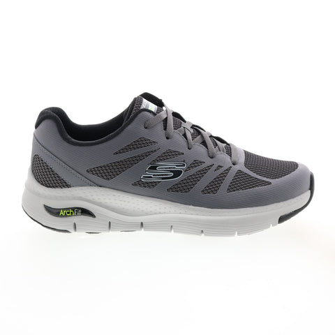 Skechers Arch Fit Charge Back 232042WW Mens Gray Extra Wide Sneakers Shoes