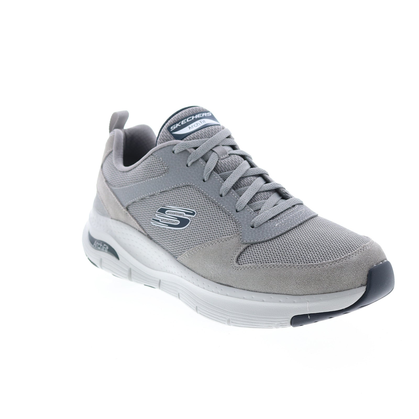 Skechers Arch Fit Servitica 232101 Mens Gray Suede Lifestyle Sneakers