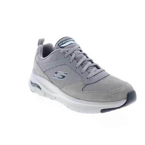 Skechers Arch Fit Servitica 232101 Mens Gray Suede Lifestyle Sneakers Shoes