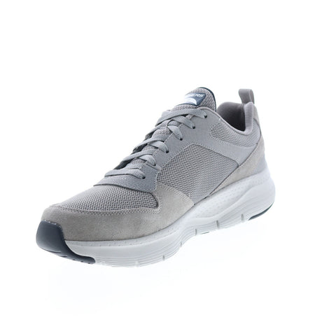 Skechers Arch Fit Servitica 232101 Mens Gray Suede Lifestyle Sneakers Shoes