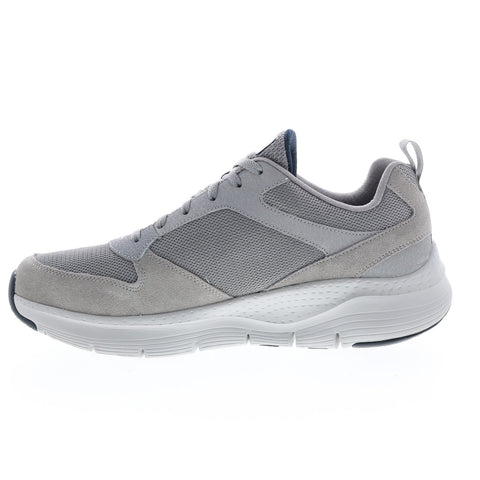 Skechers Arch Fit Servitica 232101 Mens Gray Suede Lifestyle Sneakers Shoes