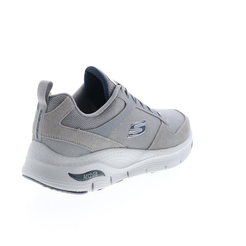 Skechers Arch Fit Servitica 232101 Mens Gray Suede Lifestyle Sneakers Shoes