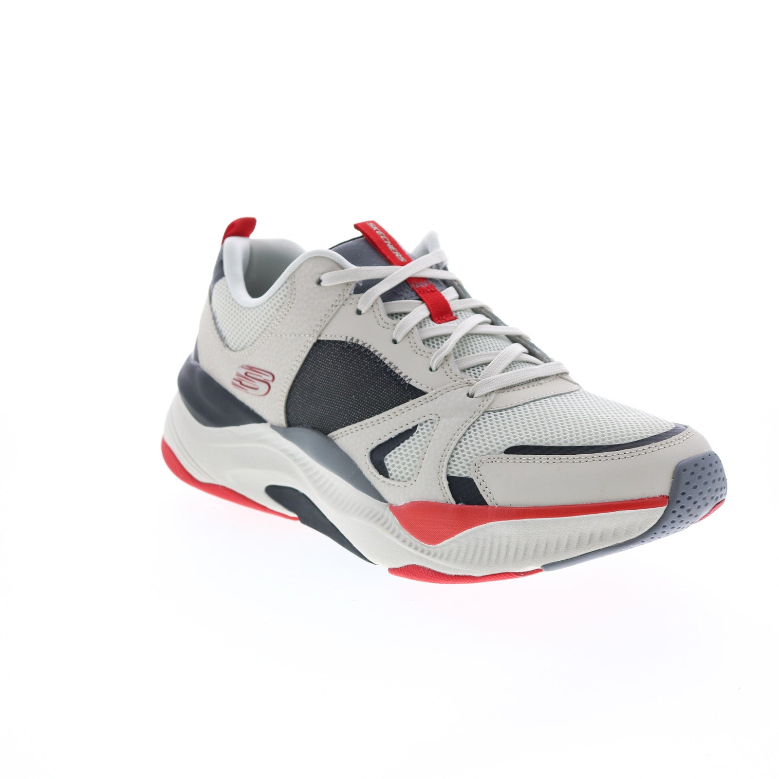 0130.Y Skechers Mira Rylight 232219 Mens Beige Leather Lace Up Lifestyle