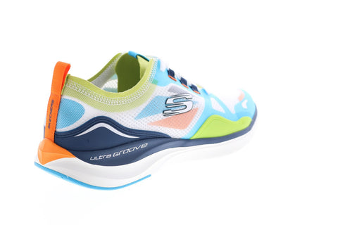 Skechers Ultra Groove 232251 Mens White Blue Lifestyle Sneakers Shoes
