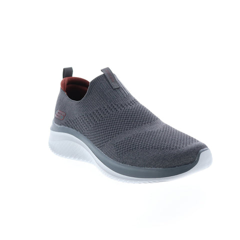 Skechers Ultra Flex 3.0 Demcheck Mens Gray Canvas Lifestyle Sneakers Shoes