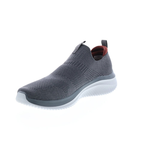 Skechers Ultra Flex 3.0 Demcheck Mens Gray Canvas Lifestyle Sneakers Shoes