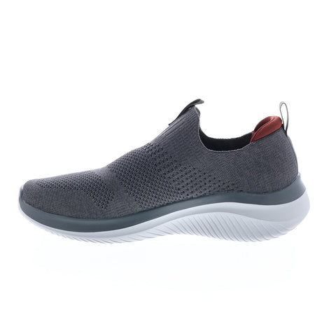 Skechers Ultra Flex 3.0 Demcheck Mens Gray Canvas Lifestyle Sneakers Shoes