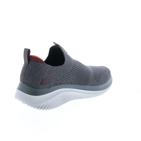 Skechers Ultra Flex 3.0 Demcheck Mens Gray Canvas Lifestyle Sneakers Shoes