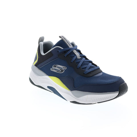 Skechers Mira 232373 Mens Blue Leather Lace Up Lifestyle Sneakers Shoes