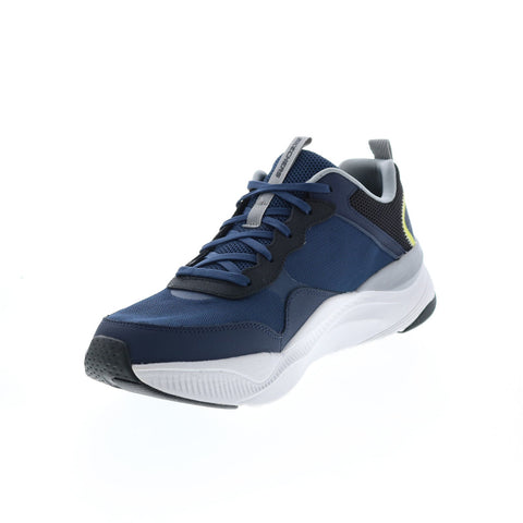 Skechers Mira 232373 Mens Blue Leather Lace Up Lifestyle Sneakers Shoes