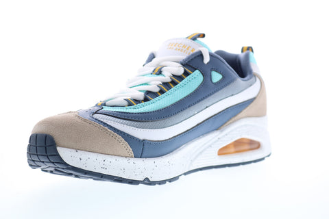 Skechers Uno Solypsis 237017 Mens Blue Leather Lace Up Lifestyle Sneakers Shoes