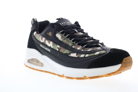 Skechers Uno Focus Fire 237018 Mens Black Leather Lifestyle Sneakers Shoes
