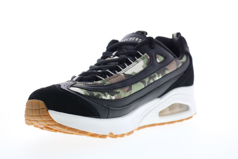 Skechers Uno Focus Fire 237018 Mens Black Leather Lifestyle Sneakers Shoes