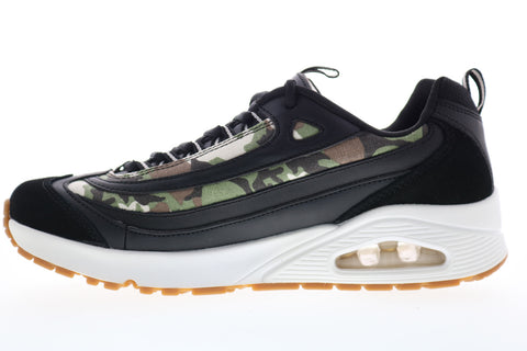 Skechers Uno Focus Fire 237018 Mens Black Leather Lifestyle Sneakers Shoes