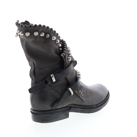 A.S.98 Vianne 250202-102 Womens Gray Leather Hook & Loop Casual Dress Boots